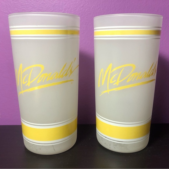 Vintage McDonalds Frosted Drinking Glasses - Picture 1 of 4